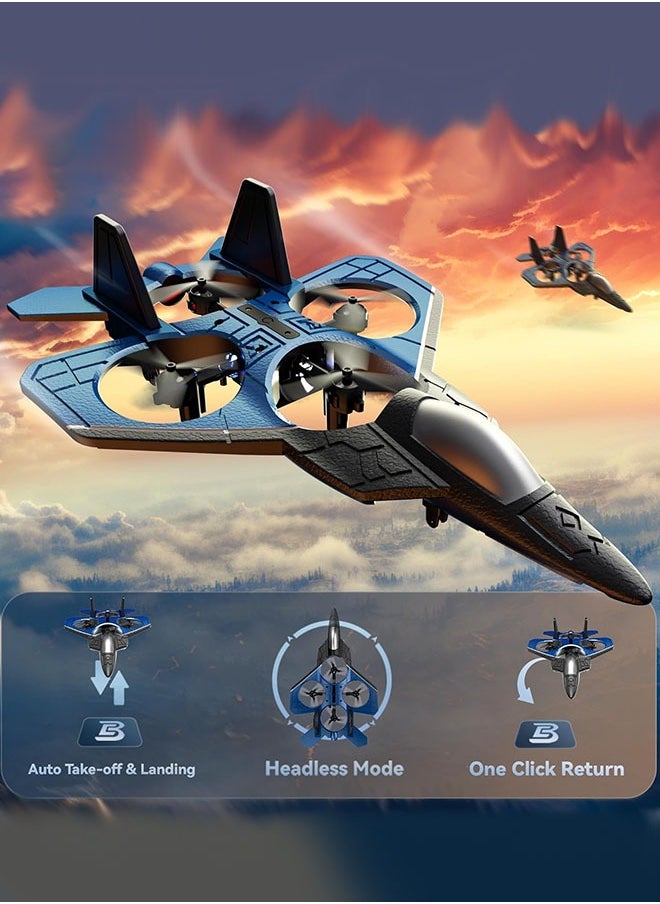 Remote Control Fighter Plane Drone with Gravity Sensor, 2.4GHz Four-Axis Drone for Aerial Photography and Stunts, Remote-Controlled Combat Aircraft with Gesture Control Watch for Ages 14+