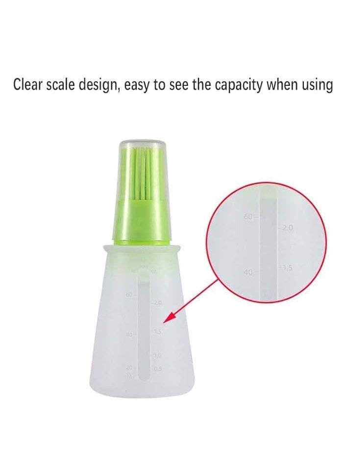 Kitchen Tools Silicone Rubber Oil Dispenser Bottle Brush with Basting Flapjack 2 Pcs