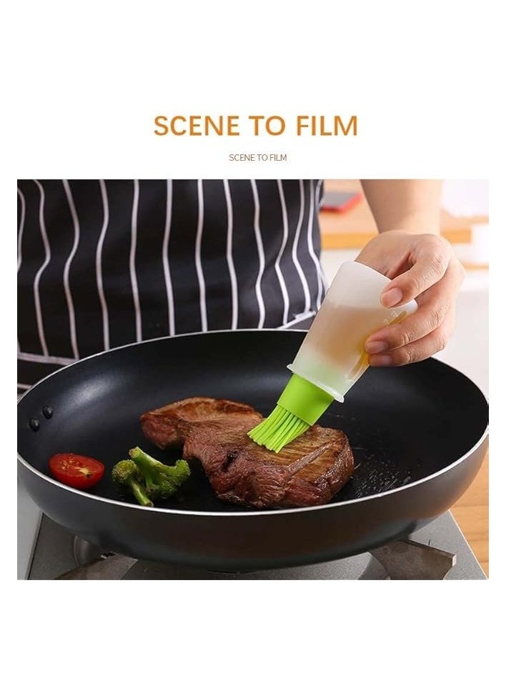 Kitchen Tools Silicone Rubber Oil Dispenser Bottle Brush with Basting Flapjack 2 Pcs