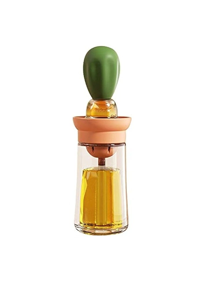 Oil Dispenser with Brush - Glass Olive Oil Dispenser for Kitchen, 2 IN 1 Oil Dispenser Bottle with Silicone Basting Brush for Cooking Vinegar Sauce BBQ Grill Frying