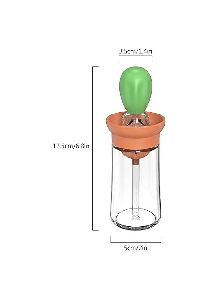 Oil Dispenser with Brush - Glass Olive Oil Dispenser for Kitchen, 2 IN 1 Oil Dispenser Bottle with Silicone Basting Brush for Cooking Vinegar Sauce BBQ Grill Frying