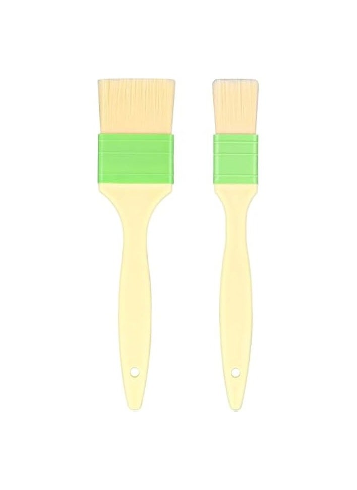 Versatile Pastry Brushes for Cooking, Baking, and BBQ - Spread Butter, Oil, and Egg Wash Easily - Set of 2 Brushes (1.2in, 2in) - Heat-Resistant and Durable