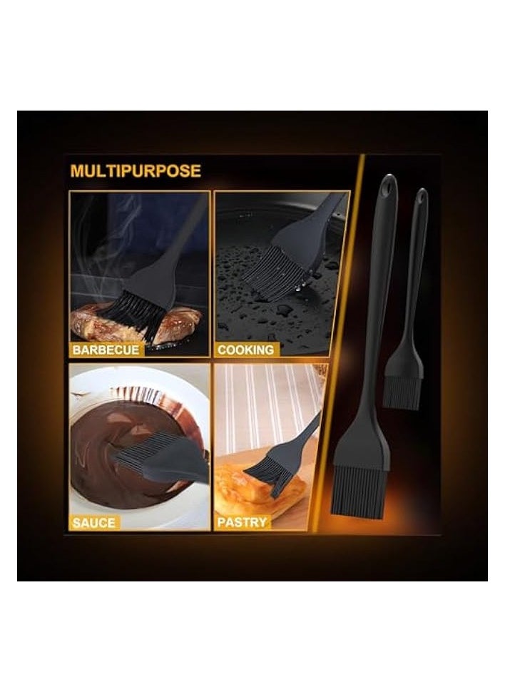 2-Pack Silicone Basting Brushes | Heat-Resistant Cooking Tools for Oil and Sauce | BPA-Free, Dishwasher-Safe | Flexible Kitchen Brushes for Grilling, Baking, and BBQ | Easy-to-Clean