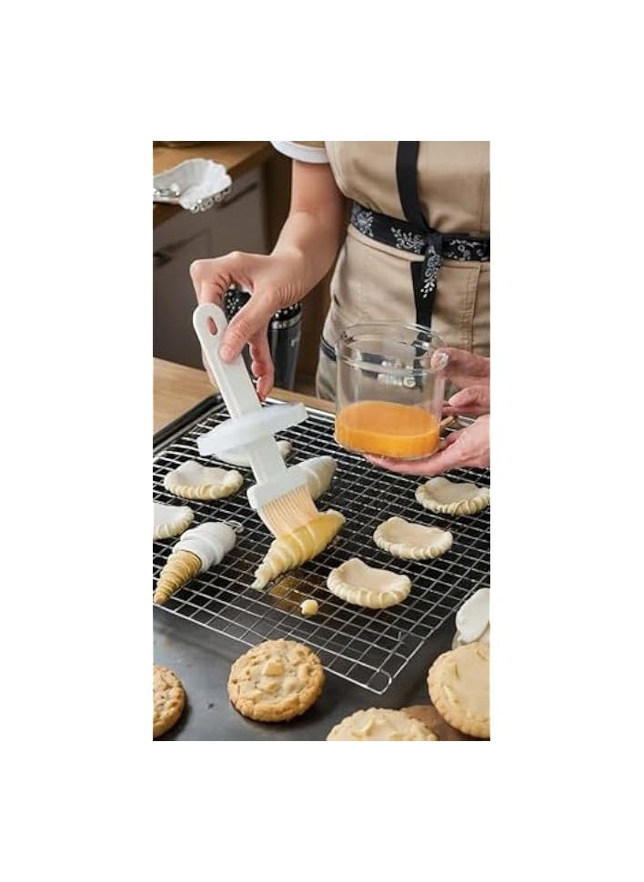 3pcs Silicone Oil Bottle & Brush Set - Dip & Squeeze Mode Kitchen Tool, White Brushed Oil Sprayer for Cooking, Baking, BBQ - Non-Drip Dispenser & Grill Brush Included