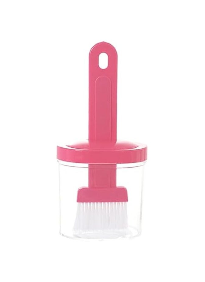 Silicone Oil Brush Set with Leak-Proof Oil Dispenser Bottle - Ideal for Baking, Cooking, BBQ, Camping, and Outdoor Picnics - Kitchen and BBQ Accessories Oil Brush for Home Use (Pink)