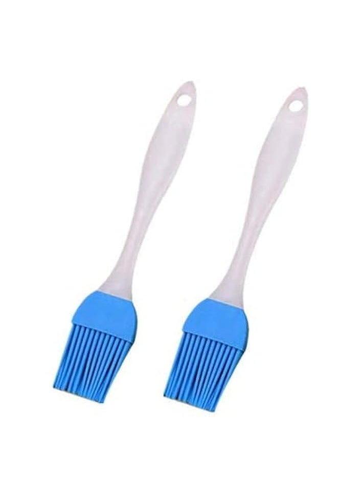 Basting Pastry and Bbq Brushes (Set of 4) Durable, Heat Resistant Kitchen Utensils - Dishwasher Safe- Soft and Flexible- Essential Cooking Gadget, Bakeware Tool and Culinary Equipment- blue