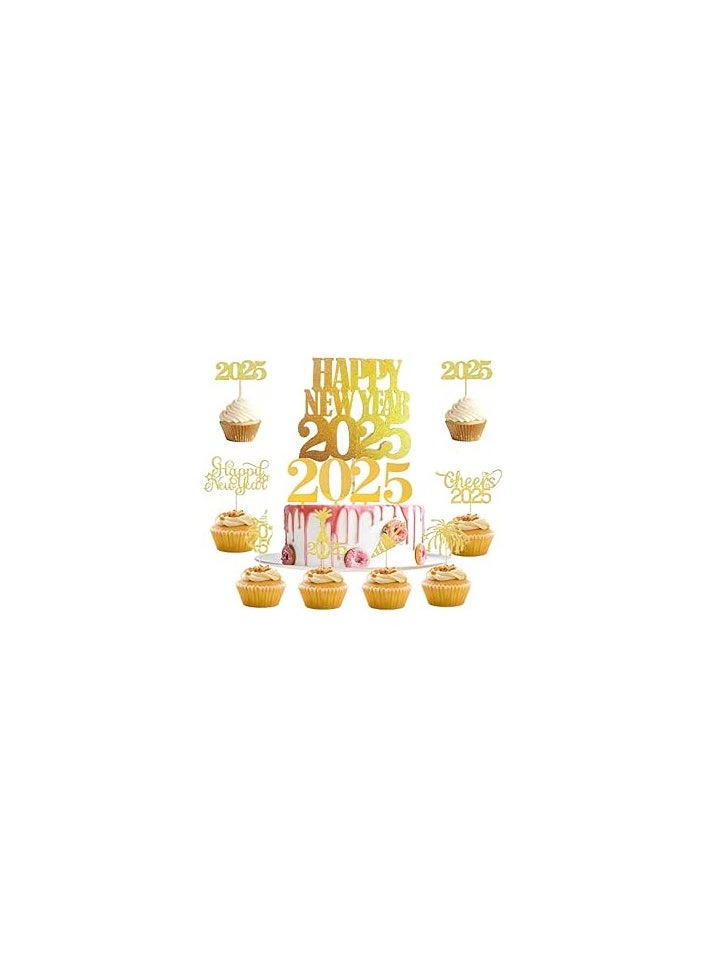 Cake Decorations Toppers Happy New Year, 2025 Happy New Year Cake Decoration New Year's Eve Cupcake Toppers Cake Decorations for New Year Decoration New Year's Eve Table Decoration