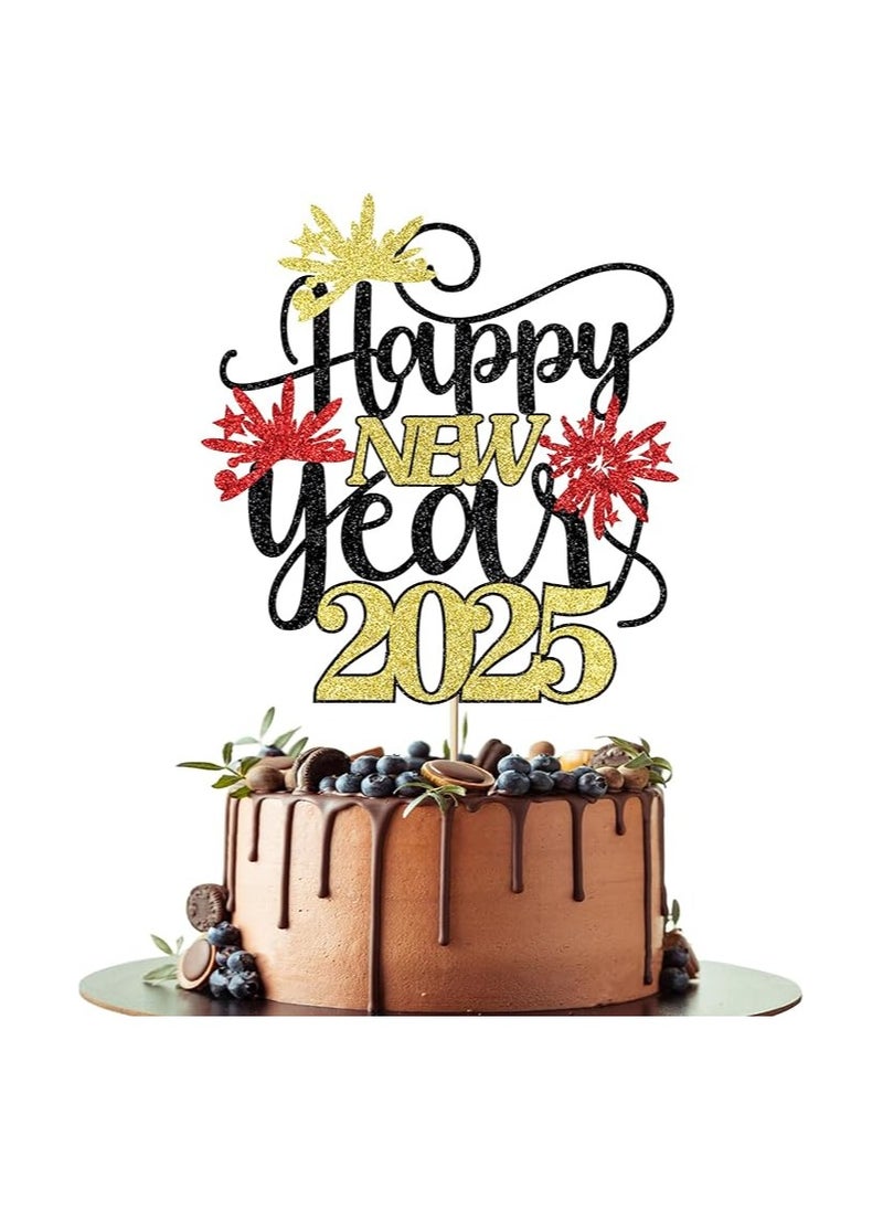 Happy New Year 2025 Cake Topper, Welcome 2025 Cake Topper New Year Party Cake Decor, 2025 New Year Cake Decoration，Hello 2025 New Year's Party Decoration Supplies