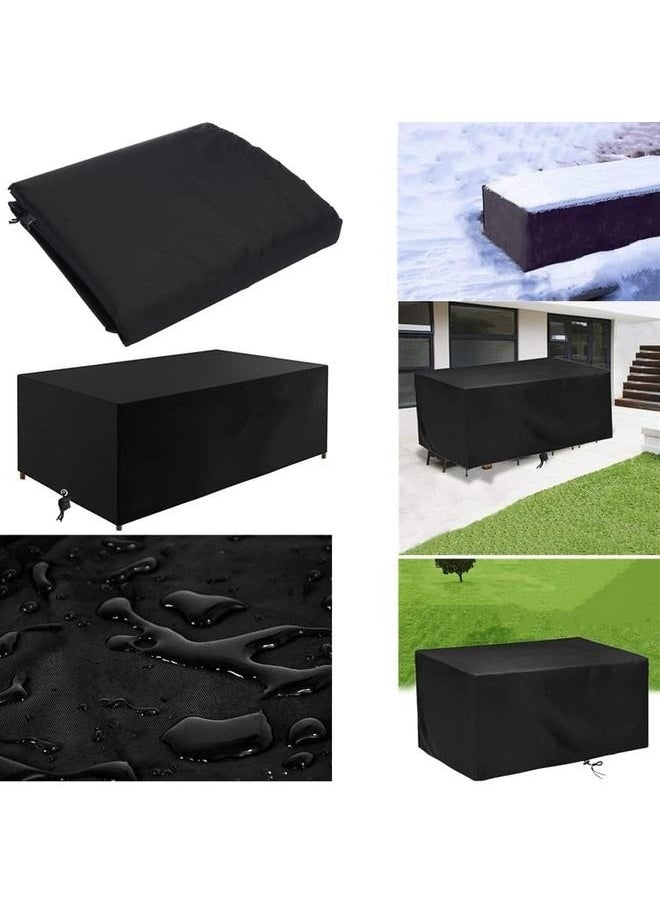 Waterproof Patio Furniture Cover Black 200*140*70CM-Outdoor Patio Furniture Covers Waterproof Rectangular Patio Table Cover, Oxford Polyester Material Windproof, Anti-UV,Durable Waterproof Dustproof Outdoor Cover for Garden