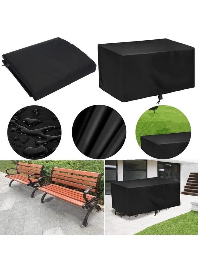 Waterproof Patio Furniture Cover Black 200*140*70CM-Outdoor Patio Furniture Covers Waterproof Rectangular Patio Table Cover, Oxford Polyester Material Windproof, Anti-UV,Durable Waterproof Dustproof Outdoor Cover for Garden