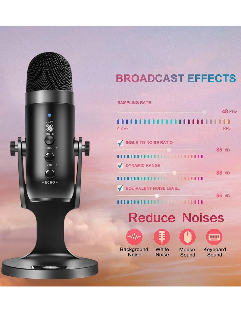 PW8 Professional Metal Voice Recording Usb Condenser Studio And Podcast Recording Gaming Microphones