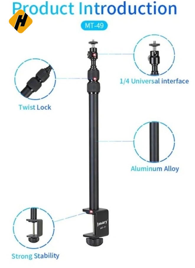 JMARY MT-49 Tabletop Light Stand Clip with 1 / 4-inch Screw for Cameras LED Video Light and Ring Light