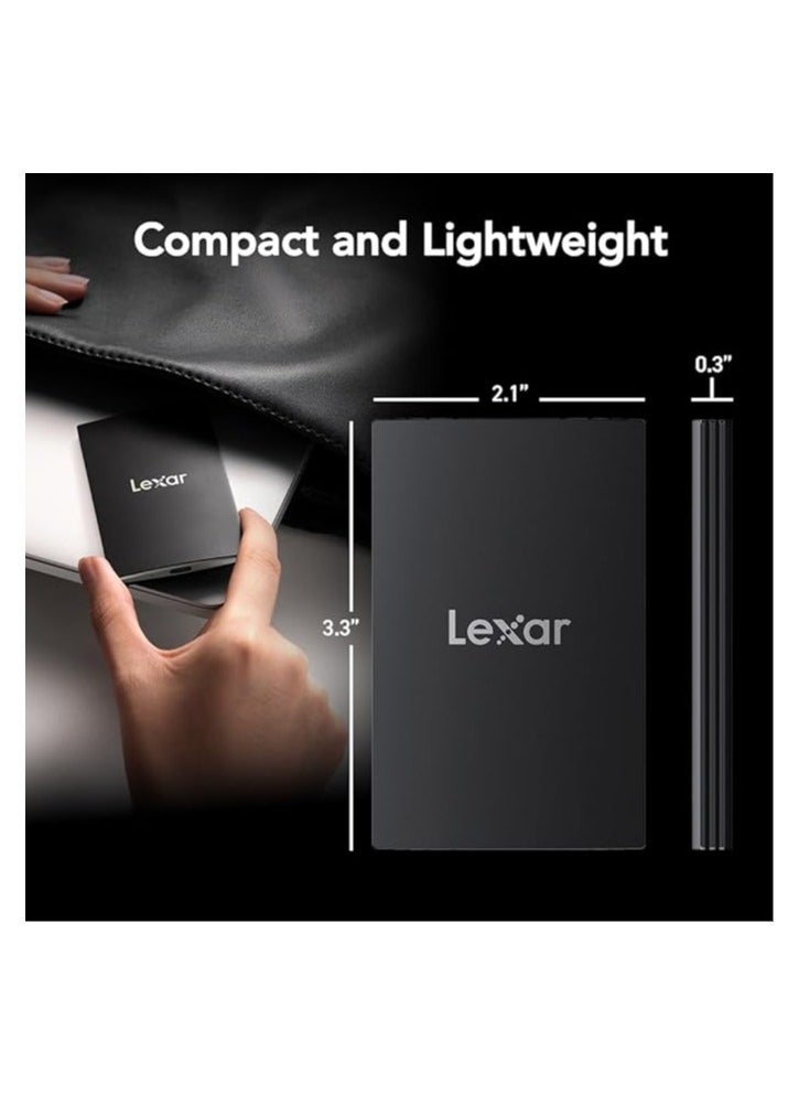 Lexar 4TB SL500 Portable SSD, Up to 2000MB/s Read, Compatible w/Type-C Laptops, iPhone 15, Smartphones, Tablets, PS5, Xbox, USB 3.2 Gen 2x2, Slim and Lightweight, External SSD (LSL500X004T-RNBNU)