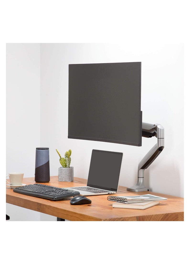 Single Monitor Desk Mount Holds 20 lbs Ultrawide Screen - Height Adjustable Full Motion Articulating Gas Spring Arm for 13