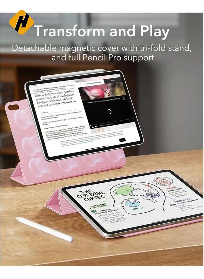 Pink iPad Air 11-Inch Case (M2 2024) – Slim Trifold Stand with Magnetic Closure, Supports Apple Pencil Pro & USB-C, Durable Protection