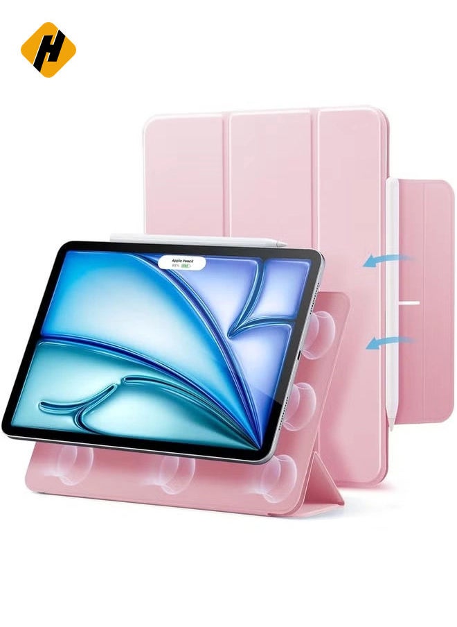 Pink iPad Air 11-Inch Case (M2 2024) – Slim Trifold Stand with Magnetic Closure, Supports Apple Pencil Pro & USB-C, Durable Protection