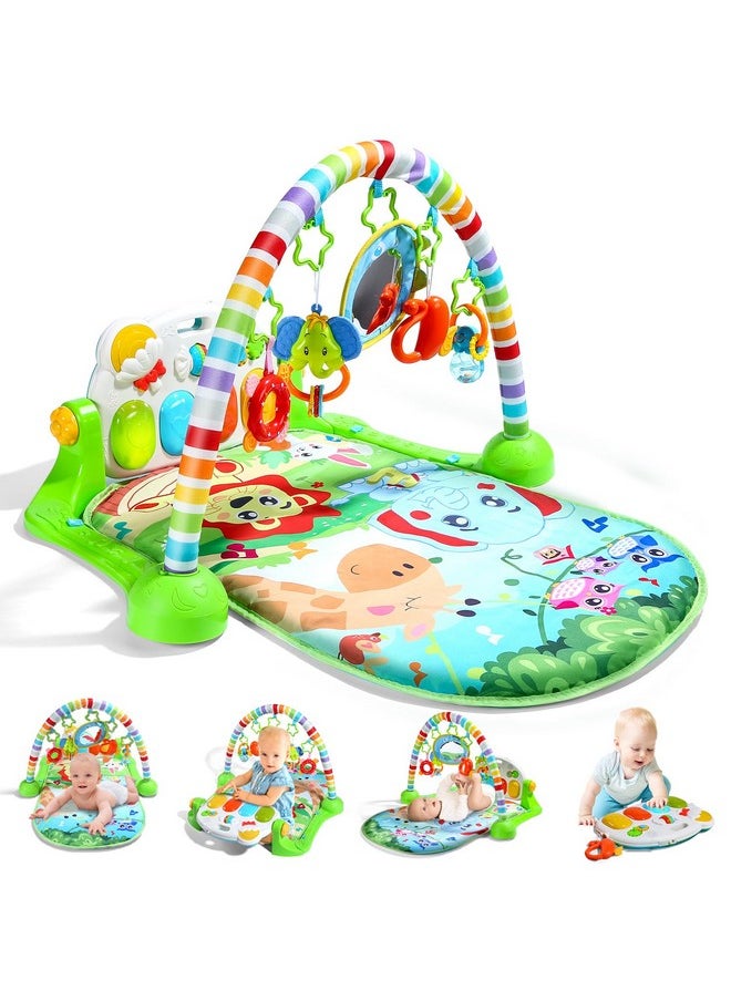 Baby Gym Play Mat, Play Piano Gym With Tummy Time Activity Mat, Musical Activity Center For Infants Toddlers