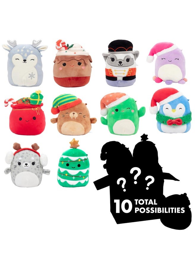 Original 5-Inch Holiday Mystery Box 5 Pack - Official Jazwares Christmas Plush - Collectible Soft & Squishy Mini Stuffed Animal Toy - Add To Your Squad - Gift For Kids, Girls & Boys