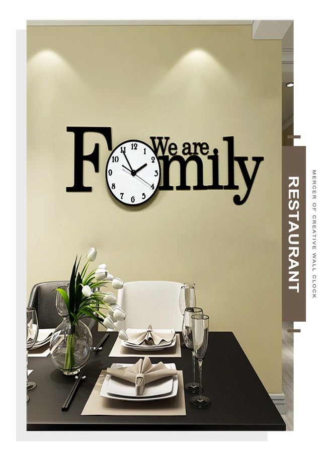 Creative 3D Large We Are Family Wall Clock Acrylic Living Room Photo Frame Watch Modern Wall Decor Silent Home Decor