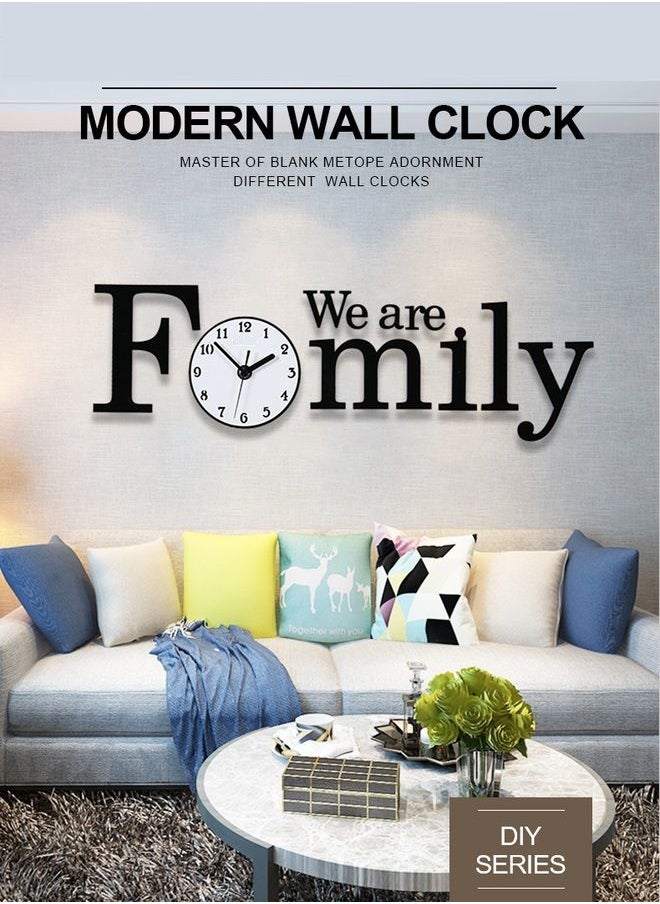 We Are Family DIY Acrylic Wall Clock Large Family Modern Wall Clock Home Decor