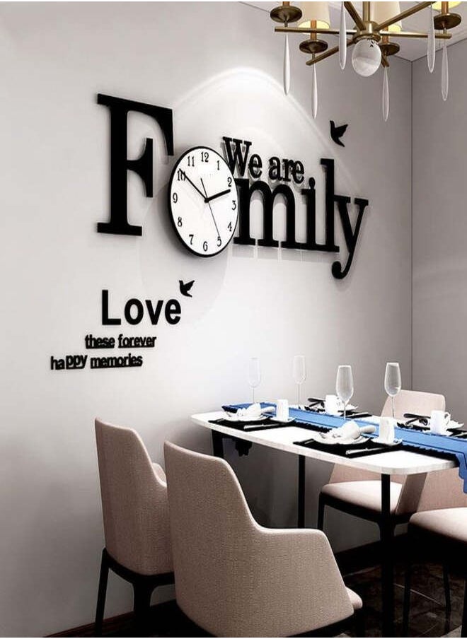 We Are Family DIY Acrylic Wall Clock Large Family Modern Wall Clock Home Decor