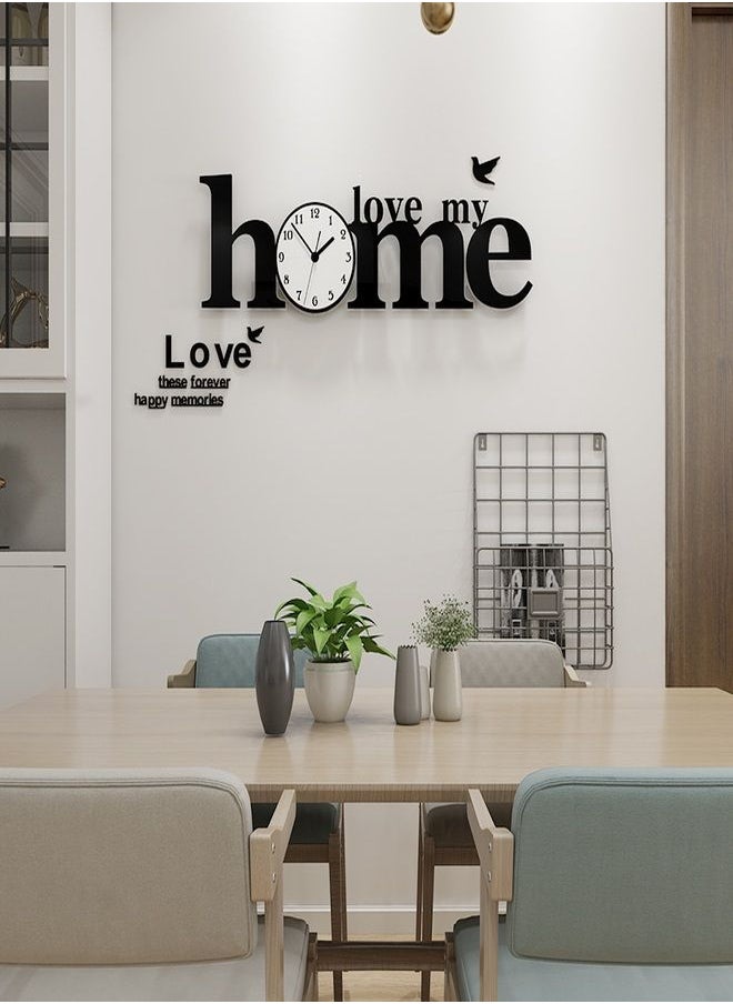 New Family Silent Acrylic Large Decorative DIY Wall Clock Modern Design Living Room Home Decoration