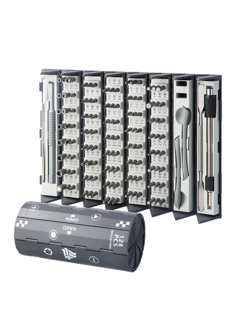 128 in 1 Precision Screwdriver Set, Strong Magnetic Screwdriver Bits, Mini Screwdriver Set with Portable Case, Precision Screwdriver Tool Kit for Laptop/Computer/Phone/Camera/Electronics