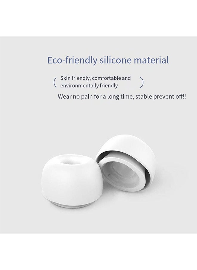 Replacement Ear Tips Silicone  for AirPods Pro, White and Black 6 pairs Ear Buds Tips with Portable Storage Box, Fit in The Charging Case, Anti-Slip Reducing Noise in-Ear Eartips (S/M/L)