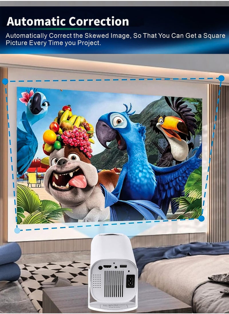 P30 MAX 4K Projector – 210 ANSI Lumens, Ultra HD, 10,000 Built-in Games, Android 11 OS, 130” Screen Display, 180° Rotating Stand, Speakers, Portable Mini Cinema, Home Theater, Movie Projector, Gaming Console, Wireless Screen Mirroring, HDMI, USB, Bluetooth 5.0, Wi-Fi 6, Smart Projector for Movies, Gaming, Business, Outdoor Entertainment