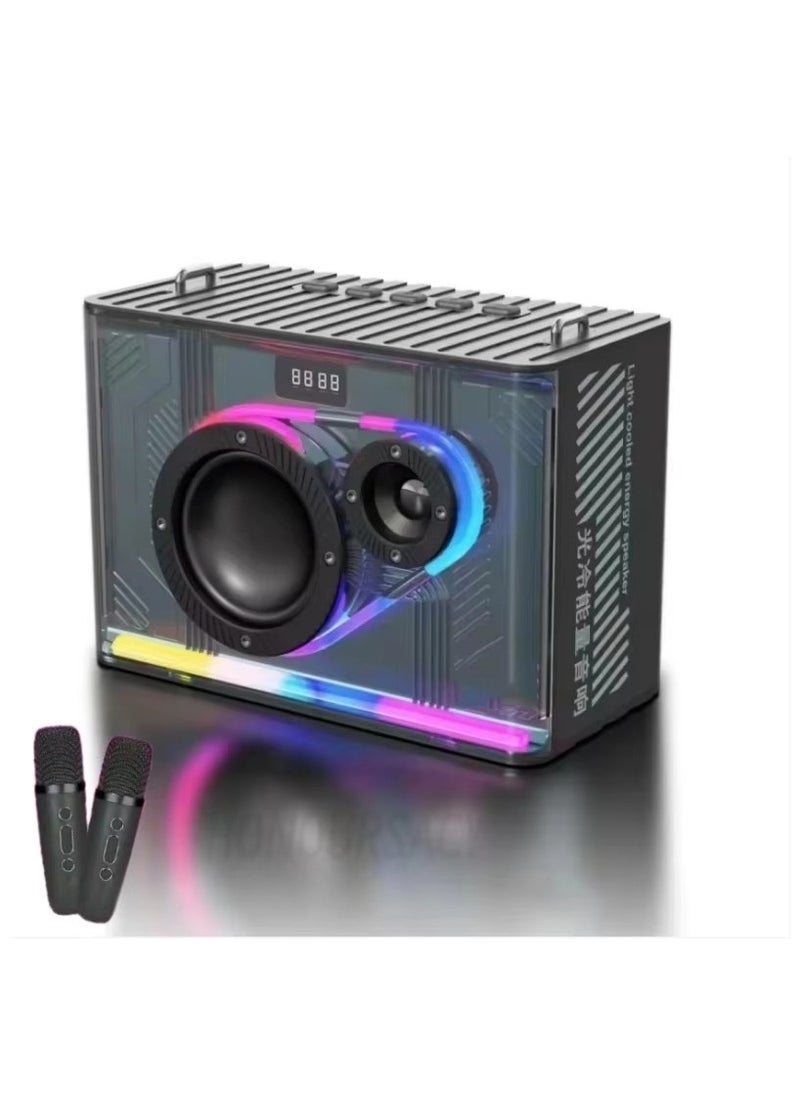 Wireless Bluetooth Mecha Speaker - High-Power Portable Outdoor Karaoke Speaker with Dazzling LED Colors, Desktop Audio Support, and Enhanced Sound for Parties & Events