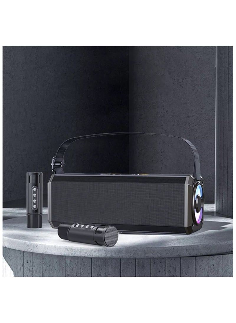 Portable Bluetooth Karaoke Machine for Adults & Kids with 2 Wireless Microphones, Party Lights, and Bluetooth Support - Perfect for Indoor & Outdoor Weddings, Parties, and Events