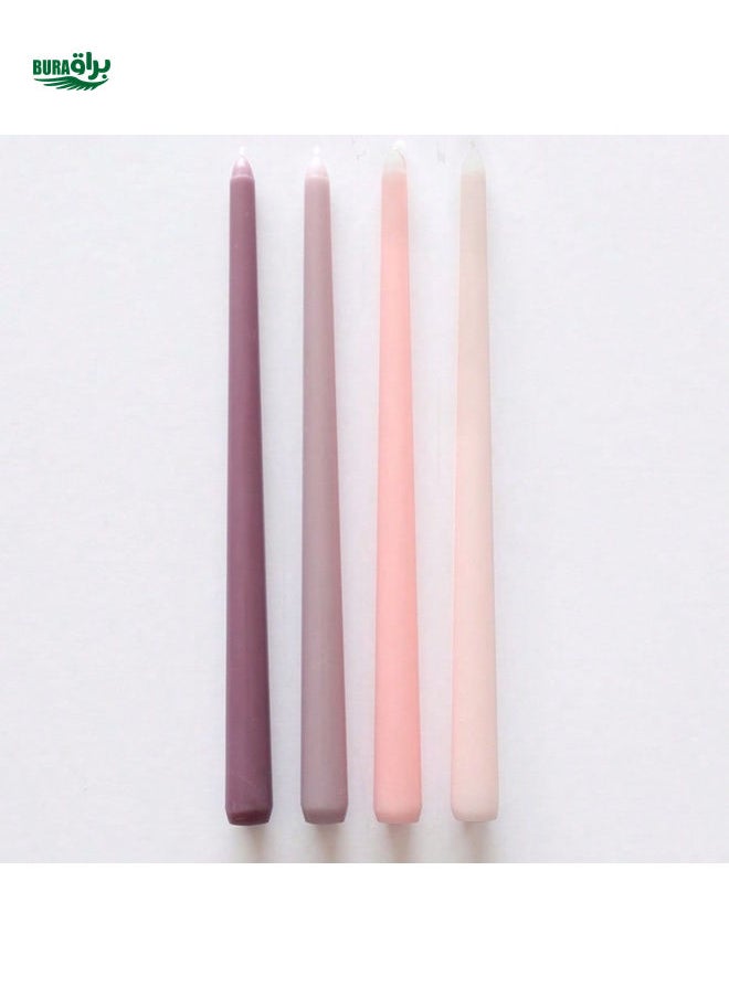 4pcs/Set Blue Gradient Color Candle Set For Wedding, Festival, Candlelight Dinner, Home Decoration ,Customized Candles Are The Best Gift For Mothers And Loved Ones. 29 Colors To Choose From