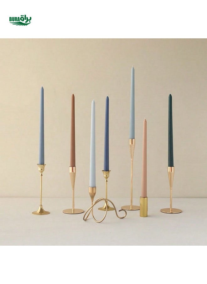 4pcs/Set Blue Gradient Color Candle Set For Wedding, Festival, Candlelight Dinner, Home Decoration ,Customized Candles Are The Best Gift For Mothers And Loved Ones. 29 Colors To Choose From