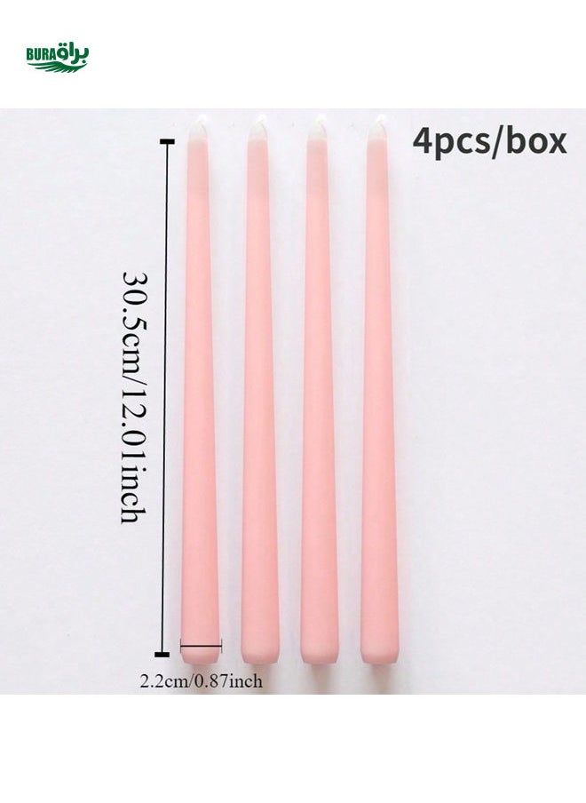 4pcs/Set Blue Gradient Color Candle Set For Wedding, Festival, Candlelight Dinner, Home Decoration ,Customized Candles Are The Best Gift For Mothers And Loved Ones. 29 Colors To Choose From