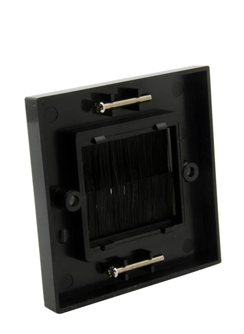 DKURVE® Brush Wall Plate Cable Passthrough Wall Outlet BLACK