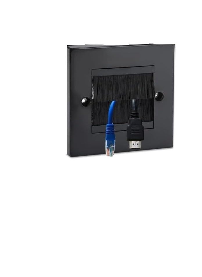DKURVE® Brush Wall Plate Cable Passthrough Wall Outlet BLACK