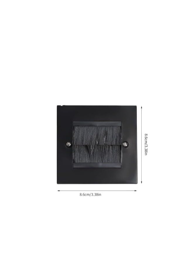 DKURVE® Brush Wall Plate Cable Passthrough Wall Outlet BLACK