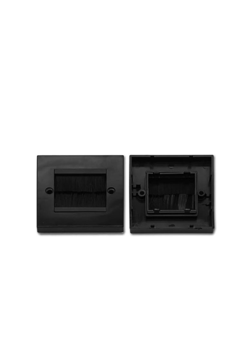 DKURVE® Brush Wall Plate Cable Passthrough Wall Outlet BLACK
