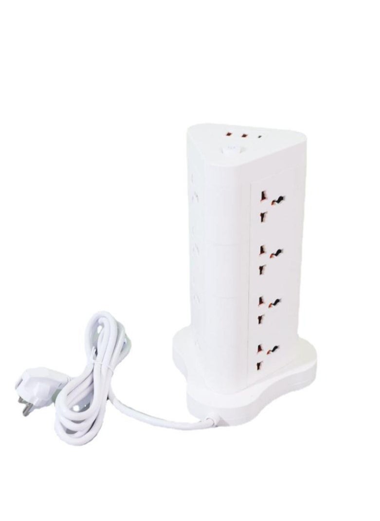 Tower shaped socket vertical universal socket strip home office charging plug board 2 USB and 1 Type-C