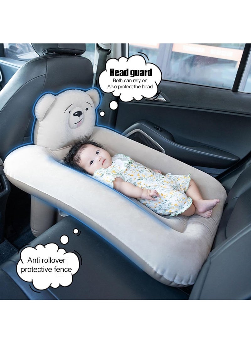 Inflatable Airplane Bed for Kids Baby Travel Plane Bed with Hand Pump Kids Bed Fits Most Airplane Seats Car Seat for Convenient Toddler Travel Seat Belt and Carry Bag