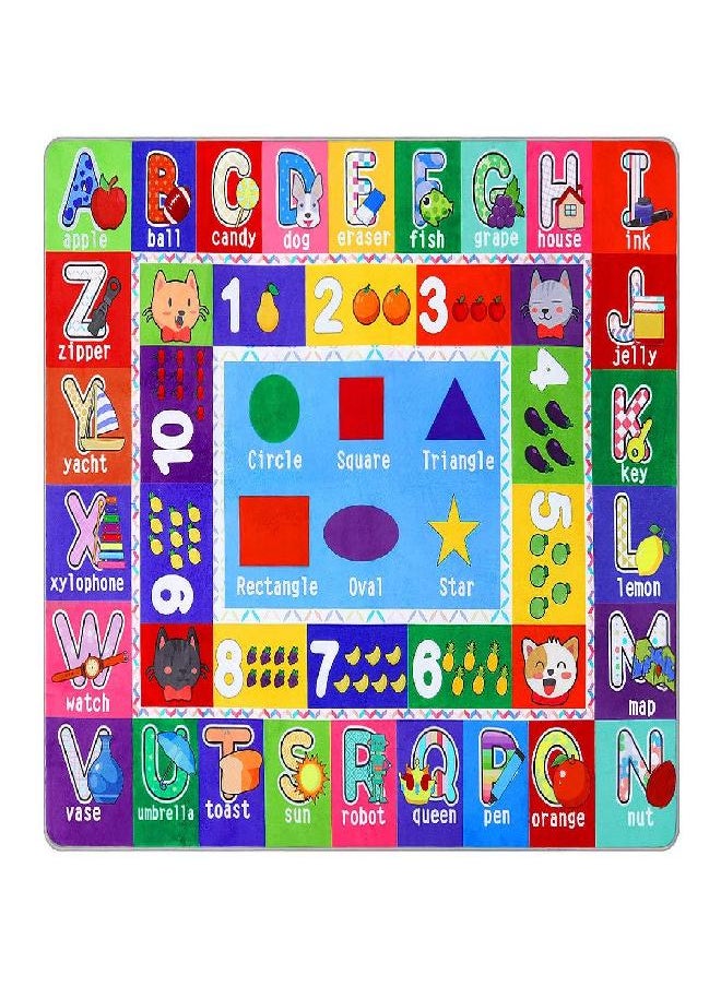 PartyKindom Kids Play Rug Mat Playmat with Non-Slip Design Playtime Collection ABC, Numbers, Shapes and Animals Educational Area Rug for Children Kids Bedroom Playroom(53.5 x 43.5 inch)