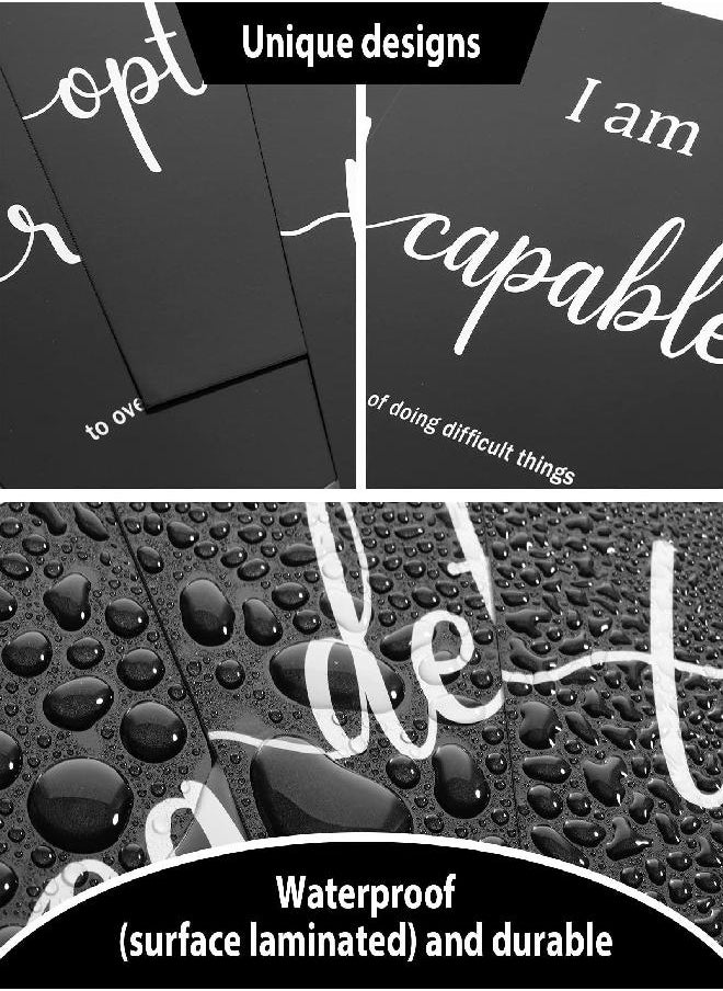 9 Pieces Inspirational Motivational Wall Art Office Bedroom Wall Art, Daily Positive Affirmations for Men Women Kids Inspirational Posters Inspirational Positive Quotes Sayings Wall Decor (Black)