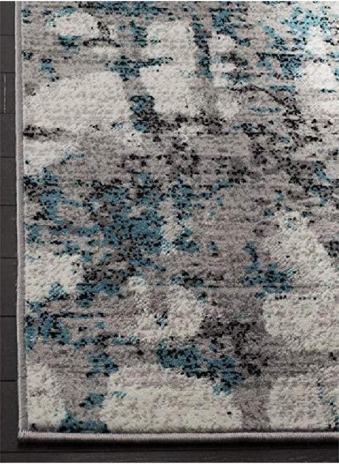 SAFAVIEH Skyler Collection 2' x 4' Grey/Blue SKY193B Modern Abstract Non-Shedding Living Room Bedroom Accent Rug