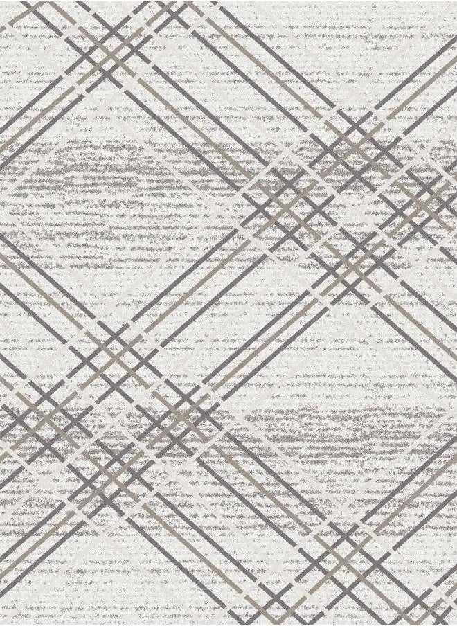 FINOREN Artistic Abstract Area Rug.Lines-Grey,4'x6', Suitable for Bedroom, Living Room, Apartment, Machine Washable Non-Slip Soft Modern Interior Rug,Smudge-Proof, Non-Shedding.