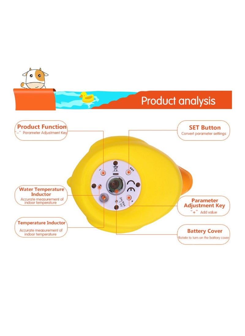 Baby Thermometer, The Infant Baby Bath Floating Toy Safety Temperature Thermometer (Cute Duck)