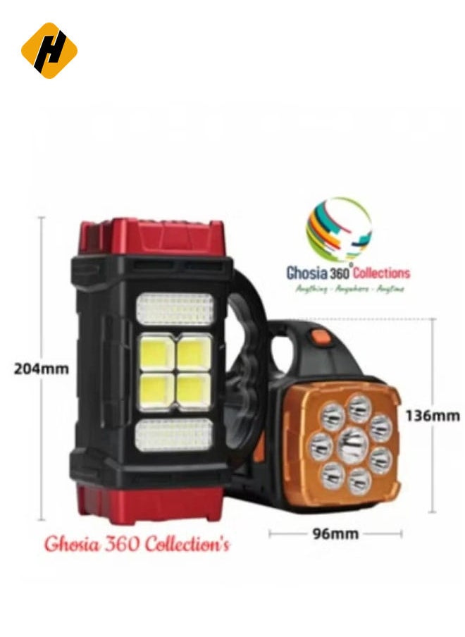 5 in 1 Hurry Bolt Multifunction 38W Solar Lamp Flashlight Waterproof 4 Modes Searchlight KN-478