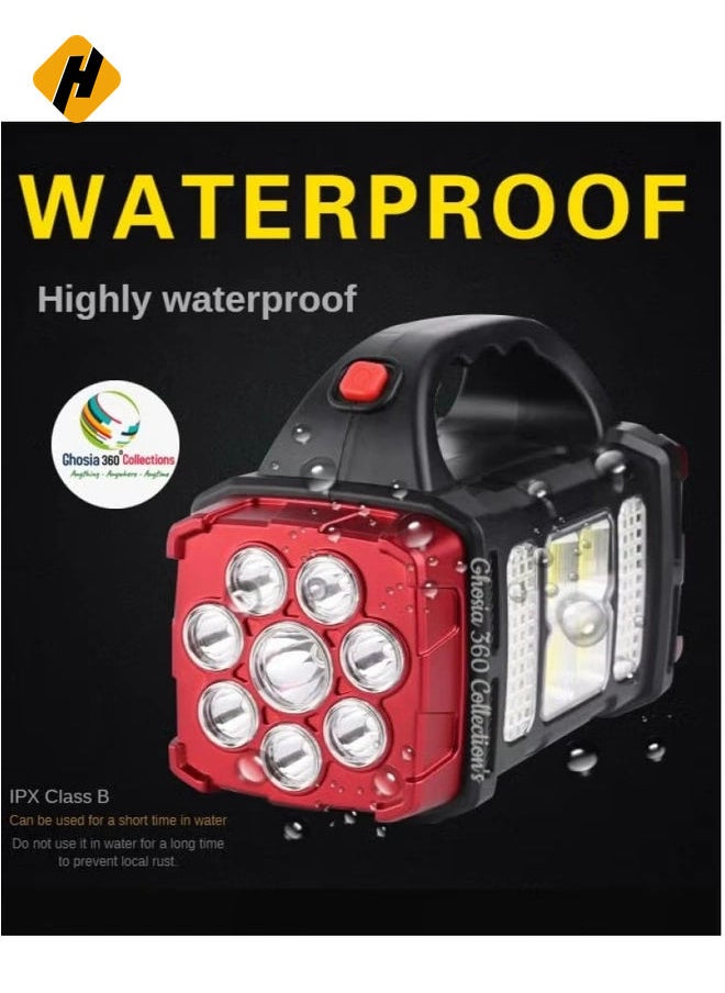 5 in 1 Hurry Bolt Multifunction 38W Solar Lamp Flashlight Waterproof 4 Modes Searchlight KN-478