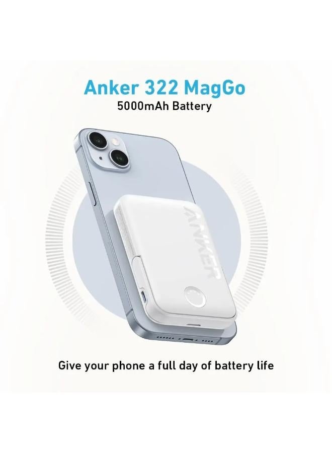 5000 mAh Power Bank 322 MagGo 5000mAh MagSafe Battery Portable Charger A1618 White