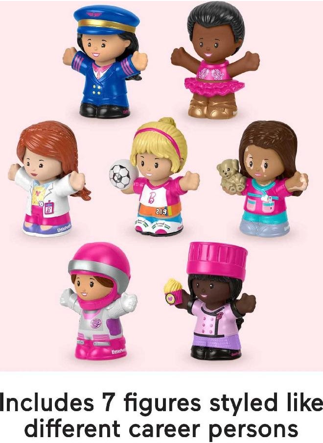 Fisher-Price Little People Barbie Toddler Toys, You Can Be Anything Figure Pack, 7 Characters for Pretend Play Ages 18+ Months