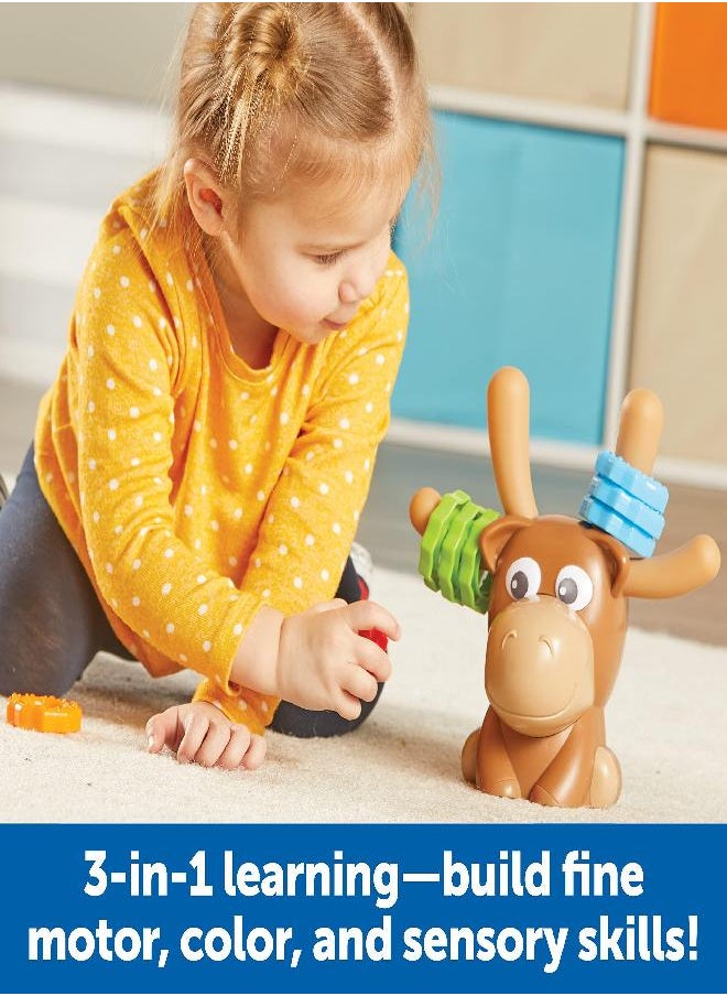 Learning Resources Max the Fine Motor Moose - 13 Pieces, Ages 2+ Toddler Learning Toys, Fine Motor Toy for Toddlers, Preschool Toys